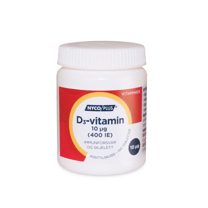 Hovedbilde Nycoplus D3-vitamin tablett 10 mcg 100 stk