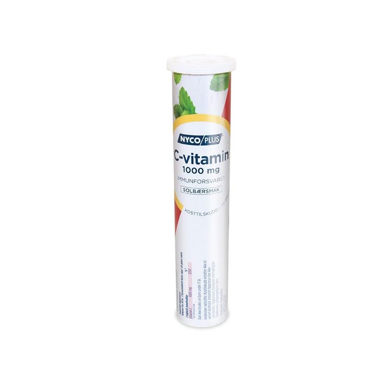 Nycoplus C-vitamin brusetablett 1000 mg solbær 20 stk
