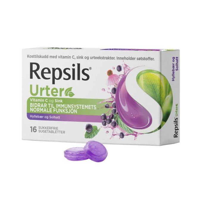 Hovedbilde Repsils halstablett urter hyllebær & solbær 16 stk