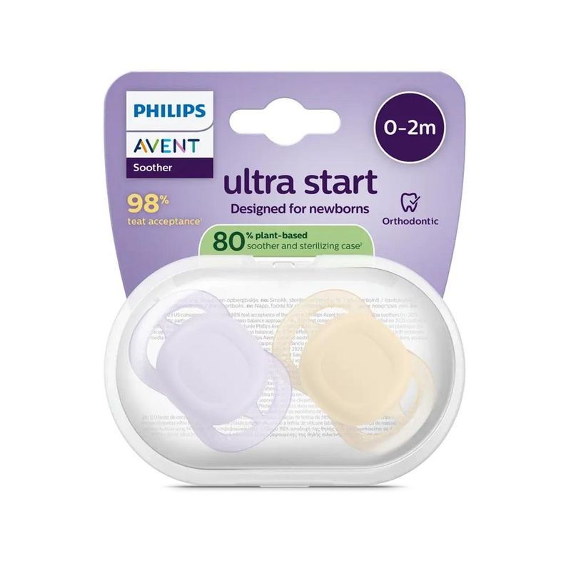 Philips avent ultra start narresmokk lilla/orange 0-2mnd 2 stk