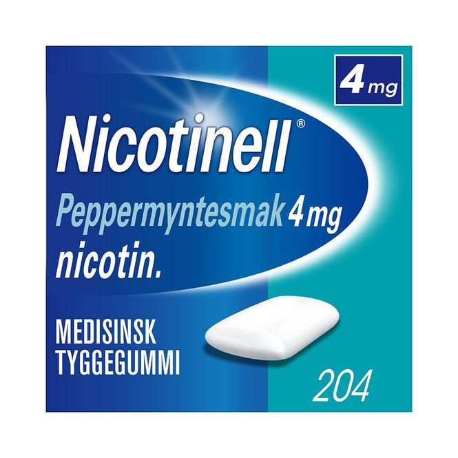 Hovedbilde Nicotinell tyggegummi 4 mg peppermynte 204 stk