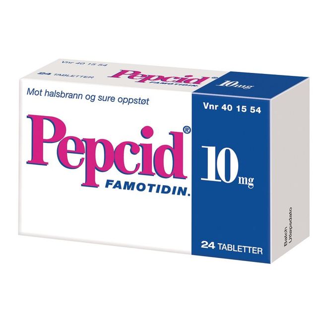 Hovedbilde Pepcid 10 mg 24 tabletter