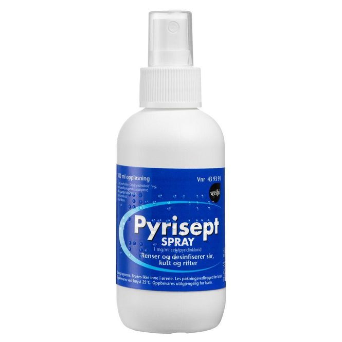 Hovedbilde Pyrisept oppløsning 1 mg/ml spray 100 ml