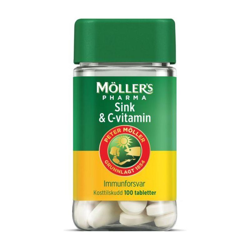 Møllers pharma sink & vit-C tablett 100 stk