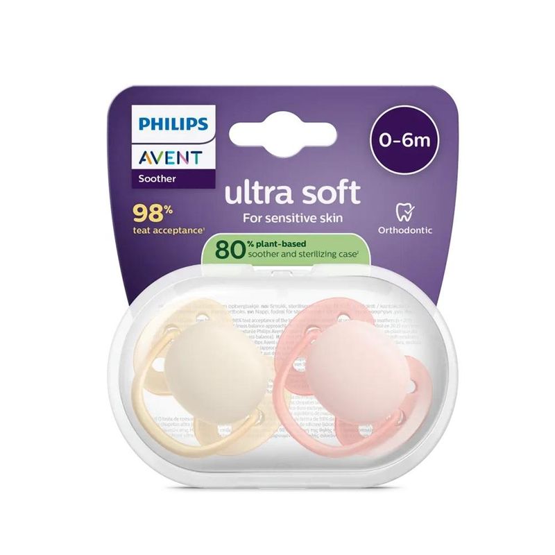 Philips avent ultra soft narresmokk gul/rosa 0-6mnd