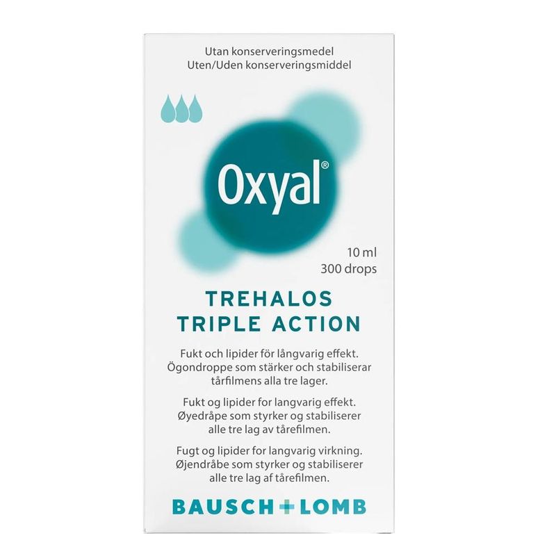 Oxyal trehalos triple action øyedråper 10 ml