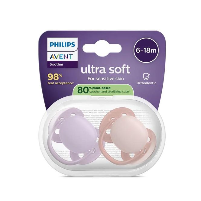 Hovedbilde Philips avent ultra soft narresmokk lilla/rosa 6-18mnd 2 ...
